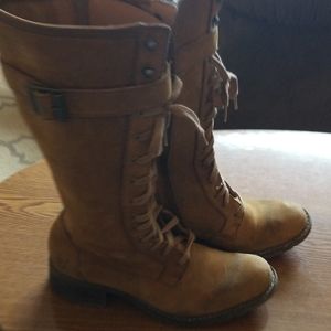 Tall full side-zip leather boots